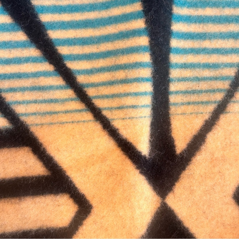 Native Designed Colorful Geometric New Zealand Wool Blanket  Reflections Pueblo - Picture 7 of 7